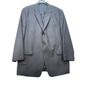 Calvin Klein Mens Pinstripe Wool Blazer 46L Gray